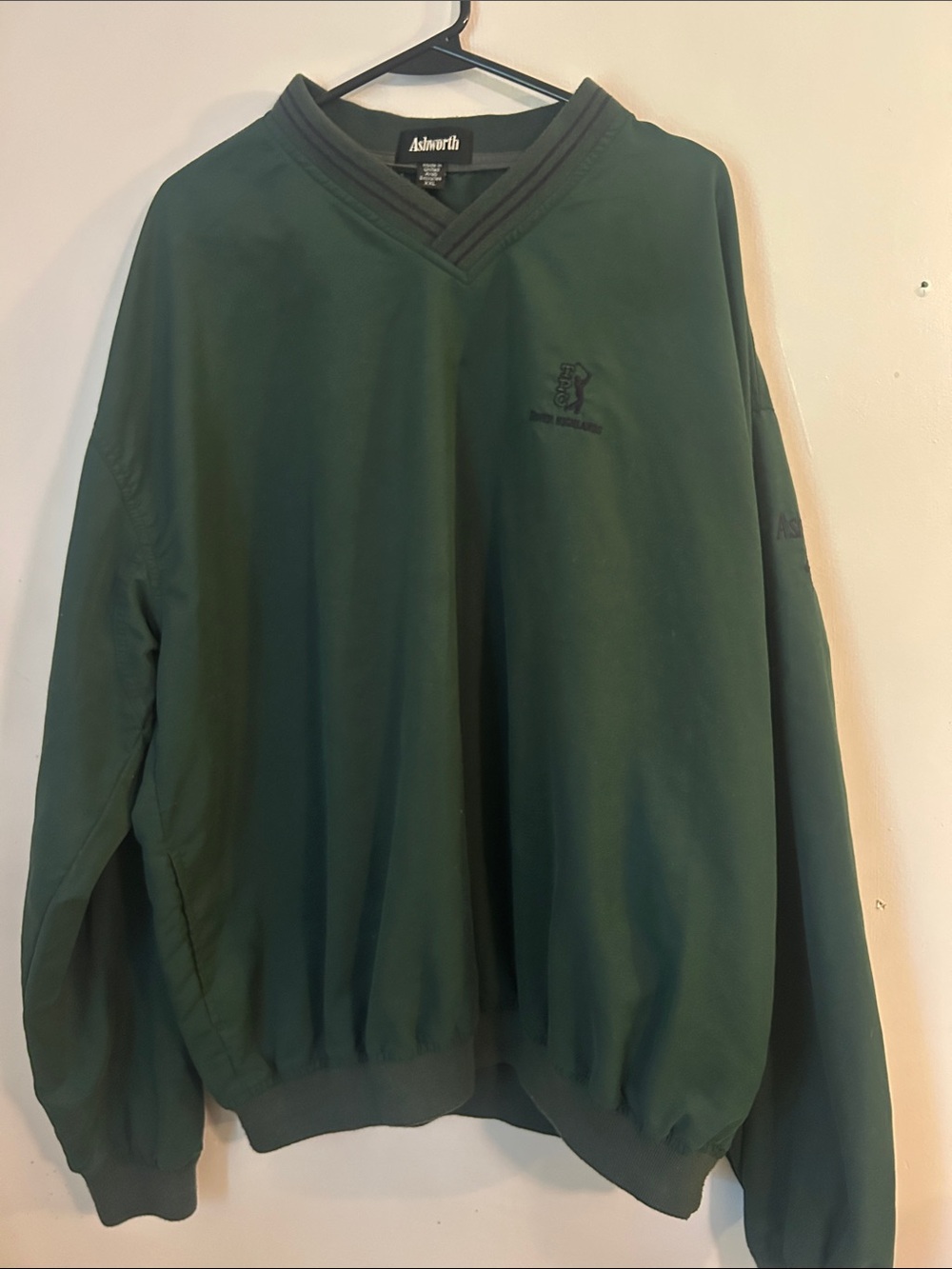 Ashworth Forest Green V-Neck Golf Pullover